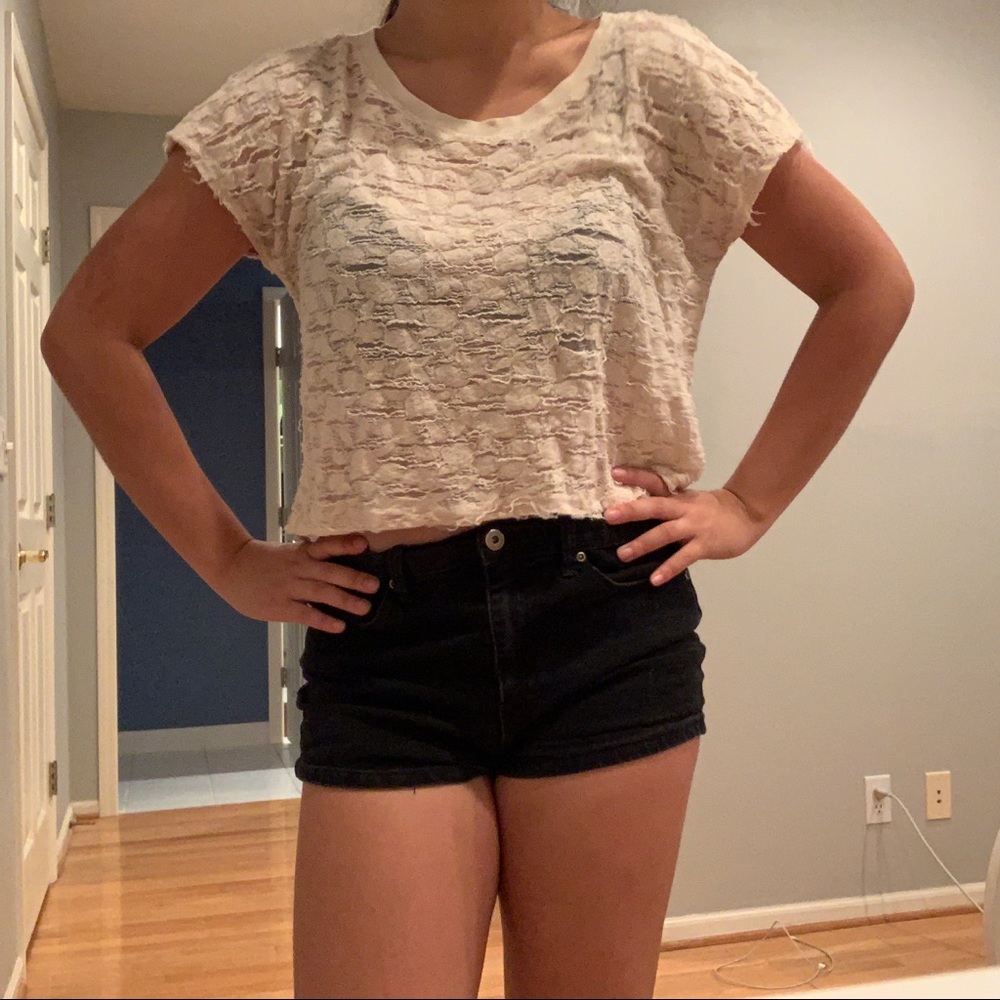 Cream Lace see through Forever 21 shirt